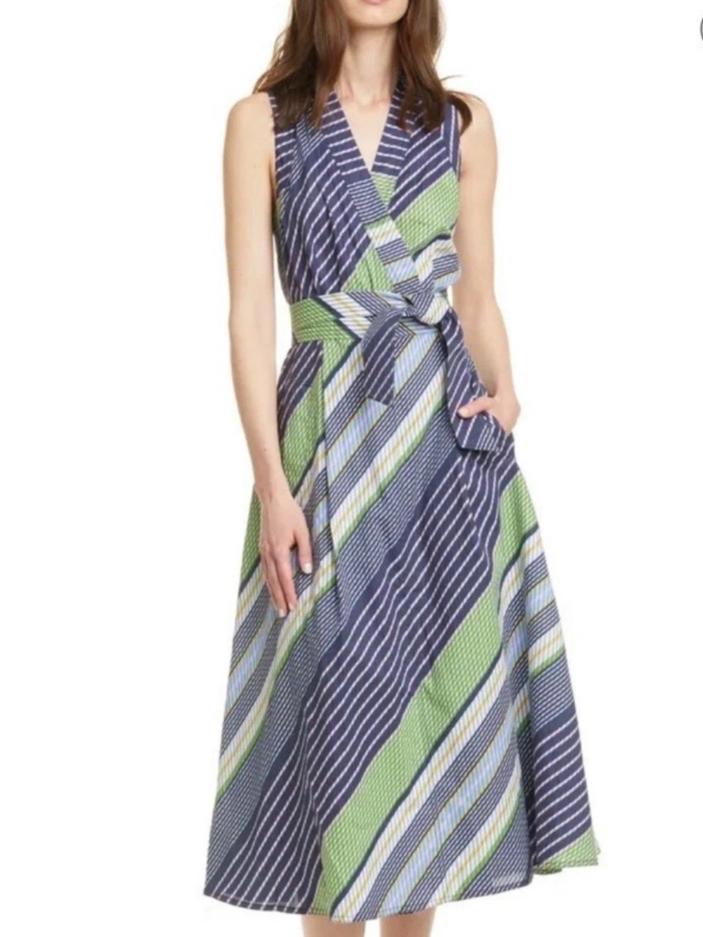 Tory Burch Field Day Bias Stripe Dress 6